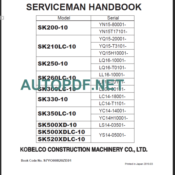 SK200_SK520-10 Service Manual HandBook OPT