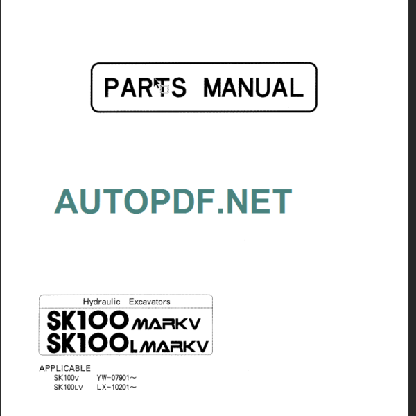 SK100-SK100L MARK V PARTS MANUAL