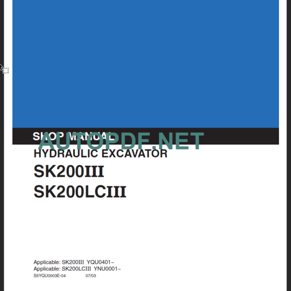 SK200 III-SK200LC III SHOP MANUAL