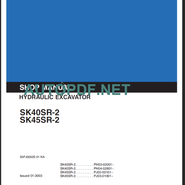 SK45SR-2 SHOP MANUAL