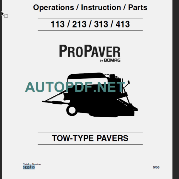 413 Parts Manuals Operations Manual