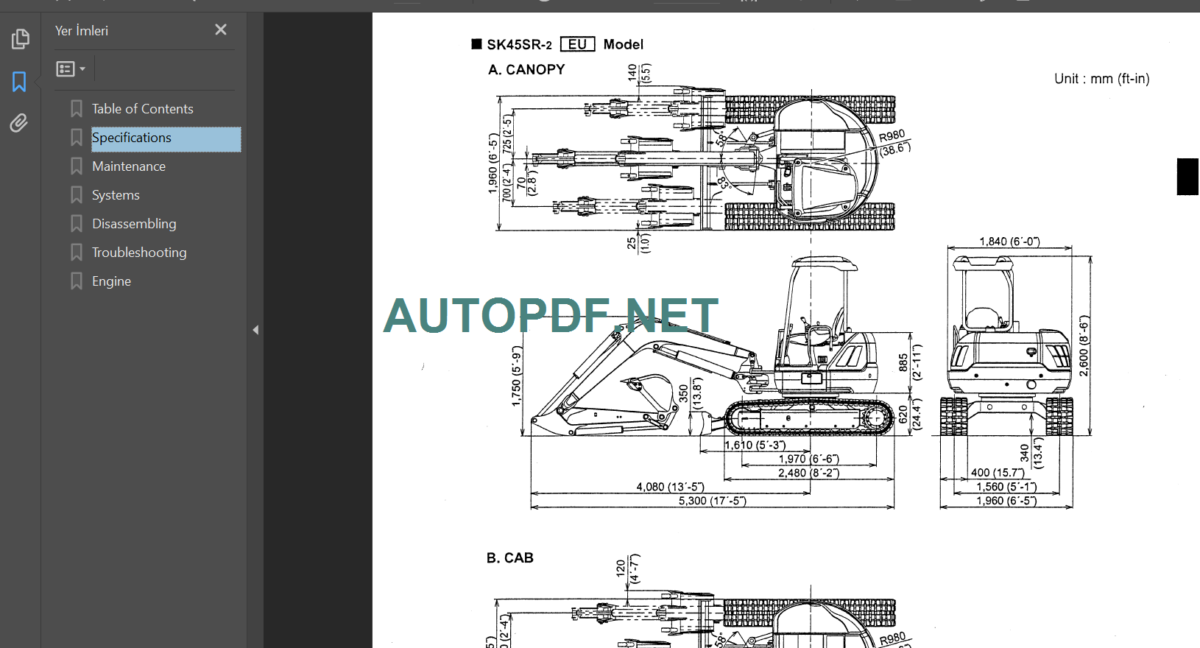 SK45SR-2 SHOP MANUAL