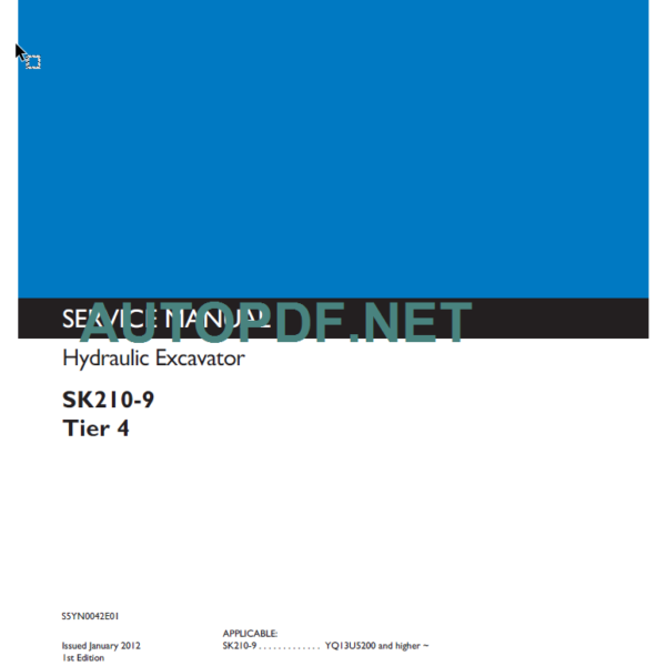 SK210-9 Tier 4 Service Manual