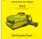 815-2 Instructions For Repair