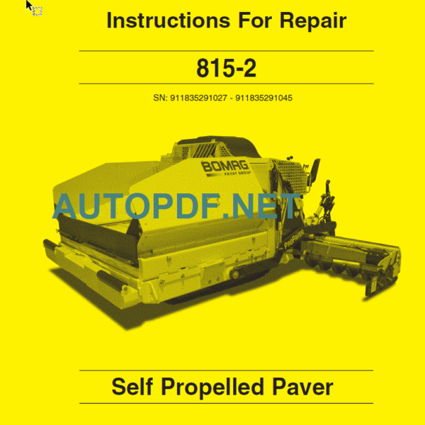 815-2 Instructions For Repair