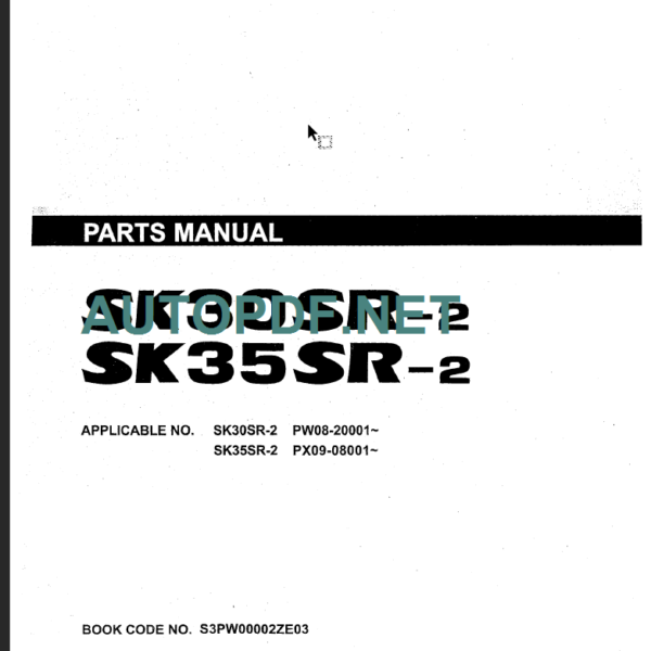 SK30SR-2-SK35SR-2 PARTS MANUAL