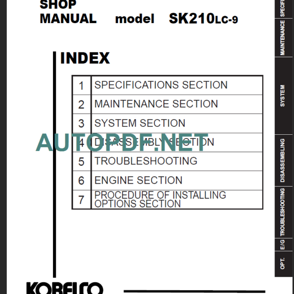 SK210LC-9 NA-EU Shop Manual