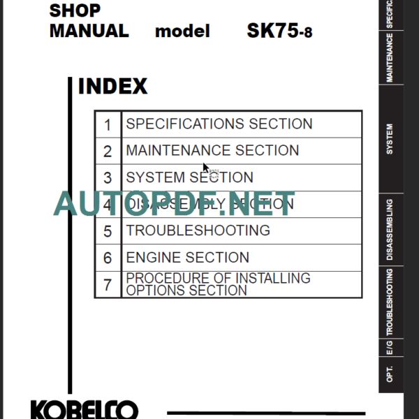 SK75-8 SHOP MANUAL