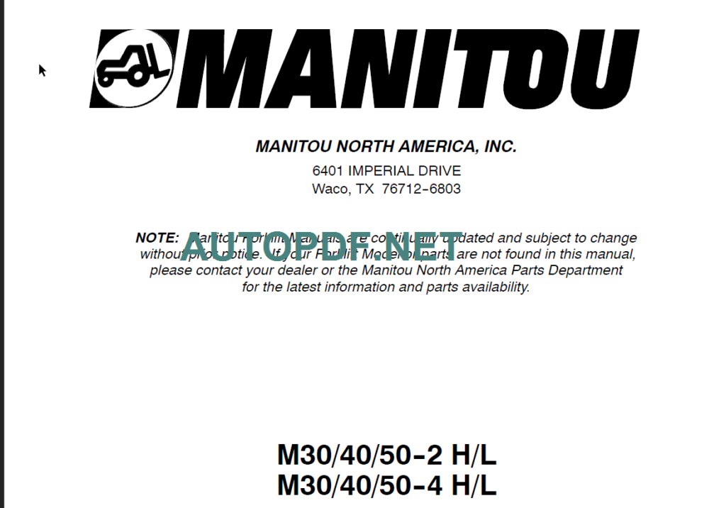 M30-40-50 4 H L TIER II PARTS MANUAL