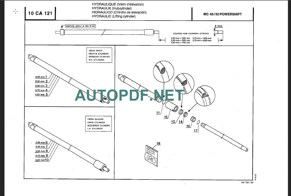 MC40,50,60,70 Powershift Parts Manual