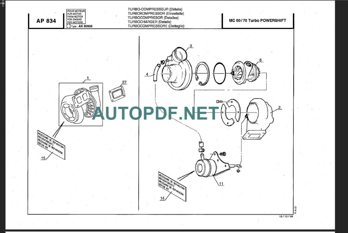 MC40,50,60,70 Powershift Parts Manual