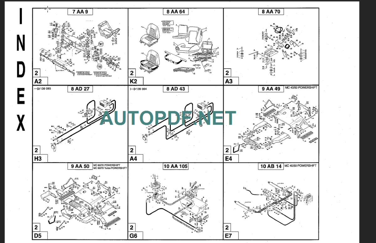 MC40,50,60,70 Powershift Parts Manual