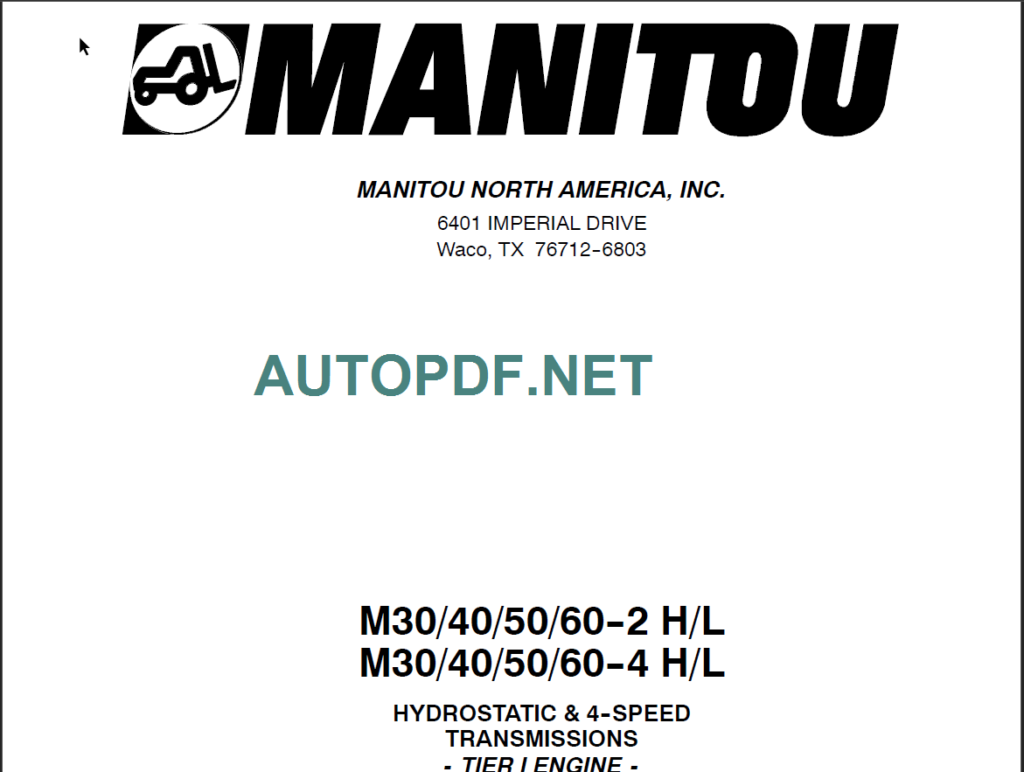 M30-40-50 4 H L TIER I PARTS MANUAL