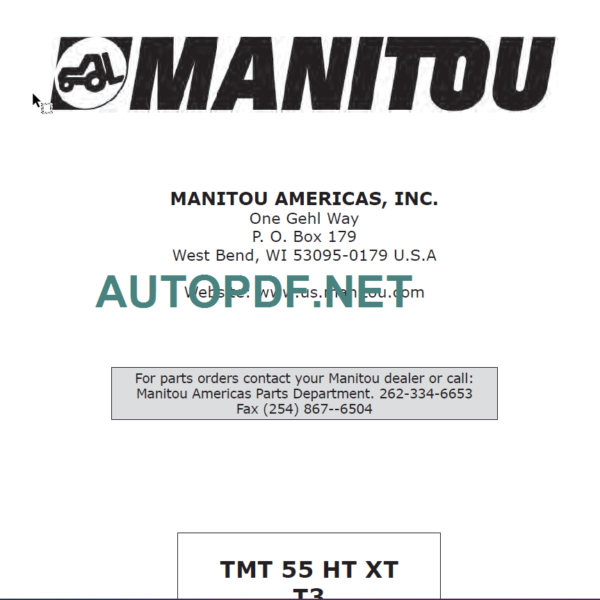 TMT 55 HT XT T3 4 WAY Parts Manual