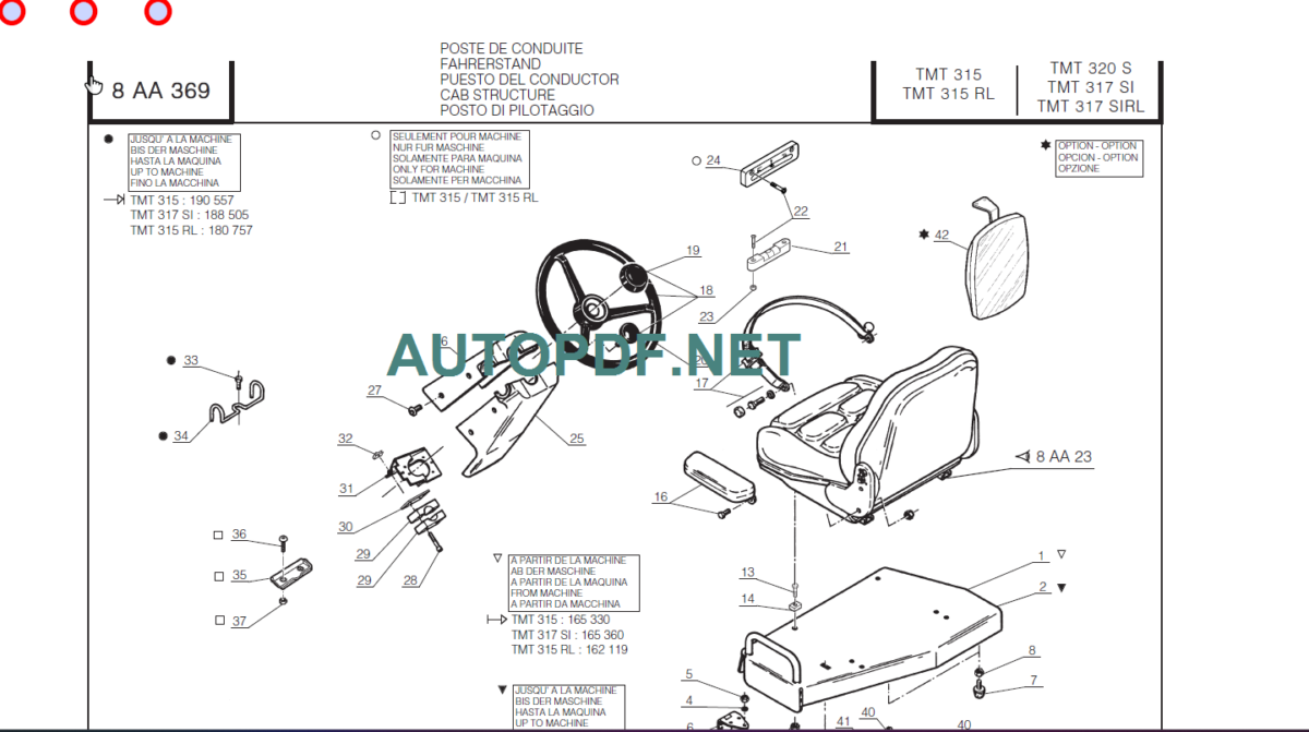 TMT 315FL Parts Manual