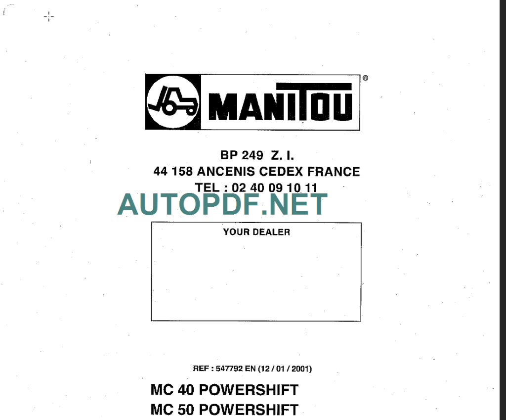 MC 70 POWERSHIFT REPAIR MANUAL