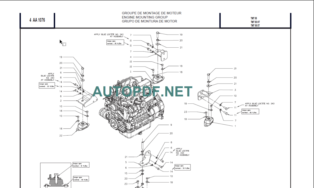 TMT 55 HT XT T3 Parts Manual