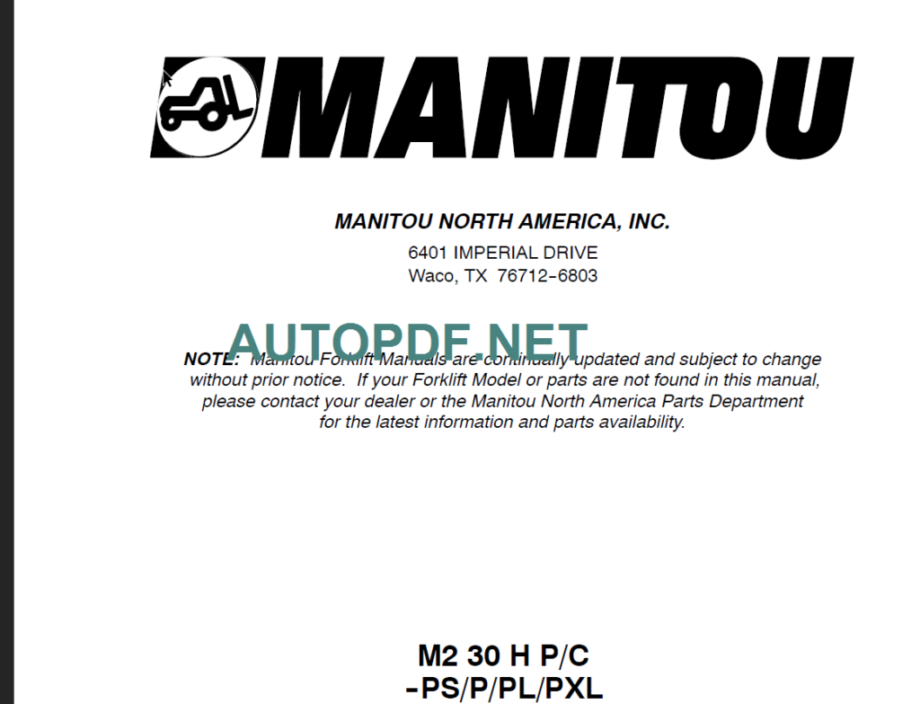 M230-B365D PARTS MANUAL