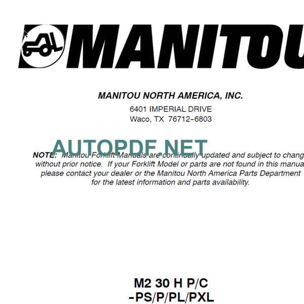 M230-B365D PARTS MANUAL