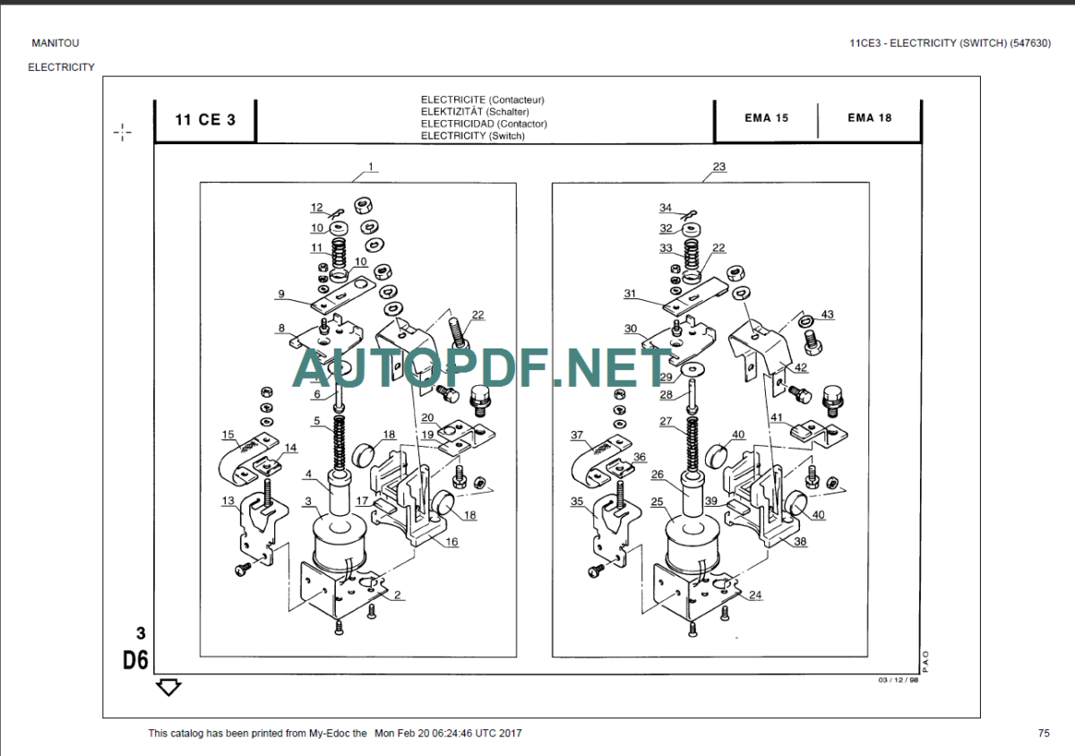 EMA18 PARTS CATALOGUE