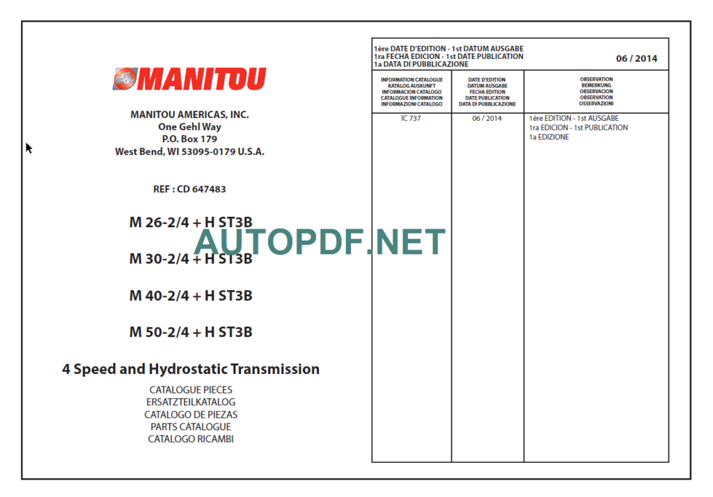 M 40-2 4 + H ST3B PARTS CATALOGUE