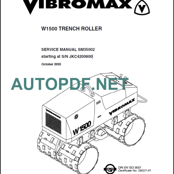 W1500 TRENC ROLLER SERVICE MANUAL 2003