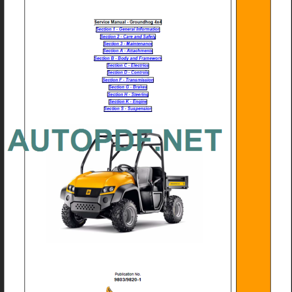 JCB 4X4 Groundhog Service Manual