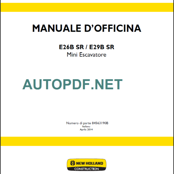 E26B SR-E29B SR MANUALE D’OFFICINA