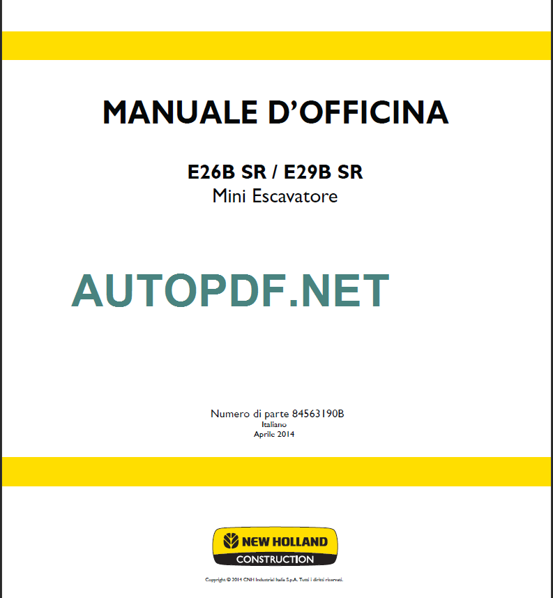 E26B SR-E29B SR MANUALE D’OFFICINA