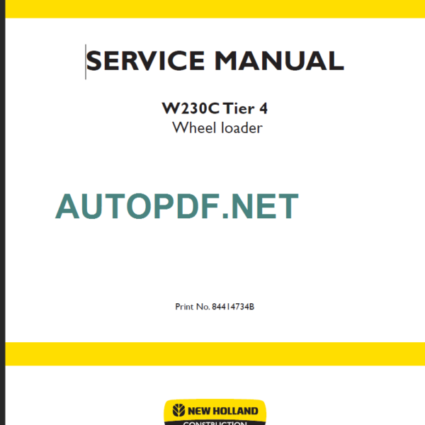 W230C TIER4 SERIVCE MANUAL