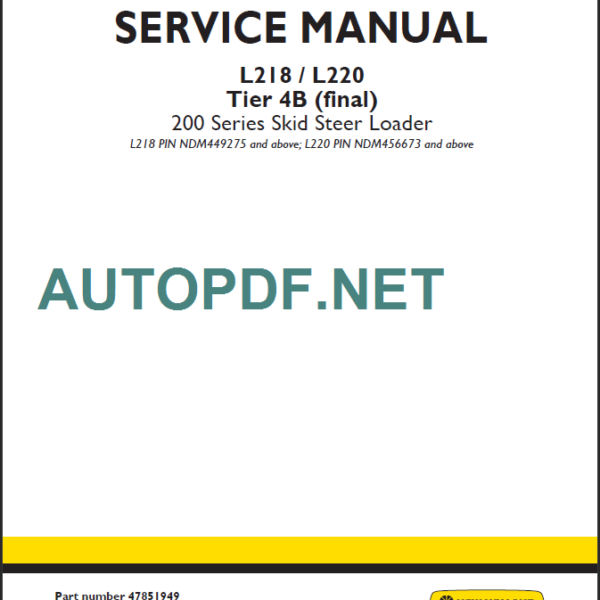 L218-L220 TIER4B SERVICE MANUAL