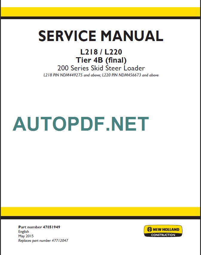 L218-L220 TIER4B SERVICE MANUAL