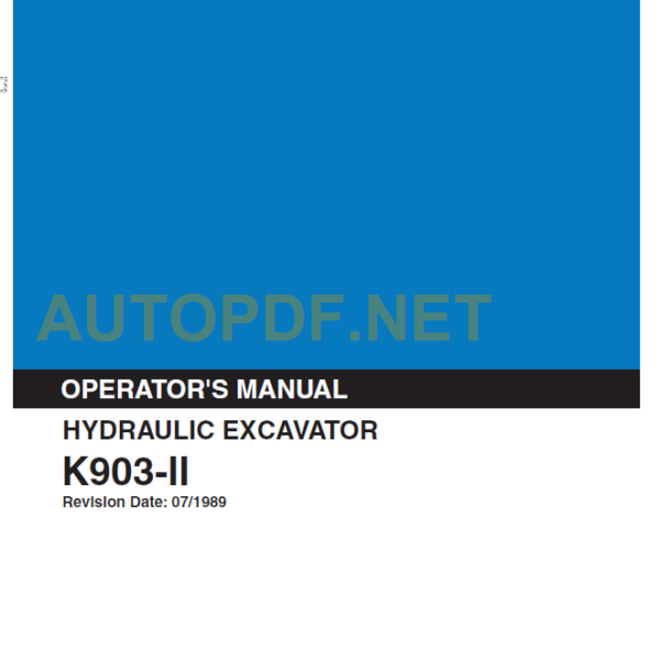 K903-II OPERATOR'S MANUAL