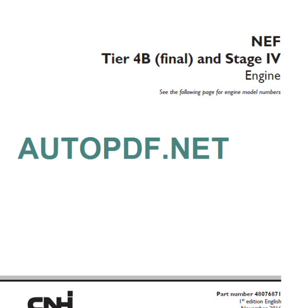 CNH NEF TIER 4B SERVICE MANUAL