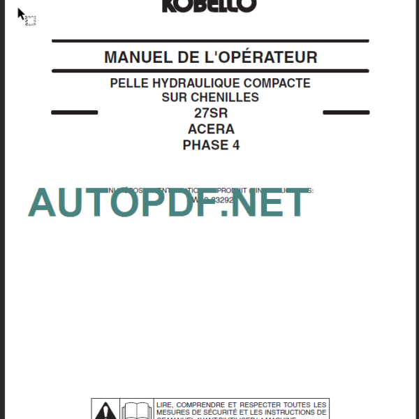 27SR ACERA PHASE 4 MANUEL DE L'OPÉRATEUR