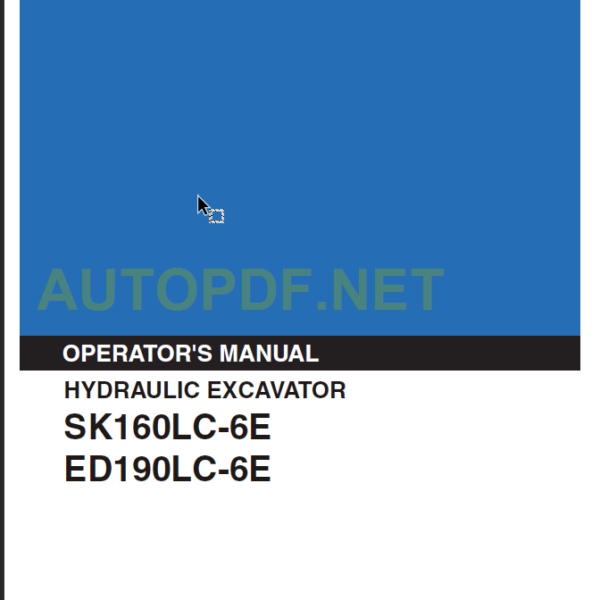 SK160LC-6E-ED190LC-6E OPERATORS MANUAL