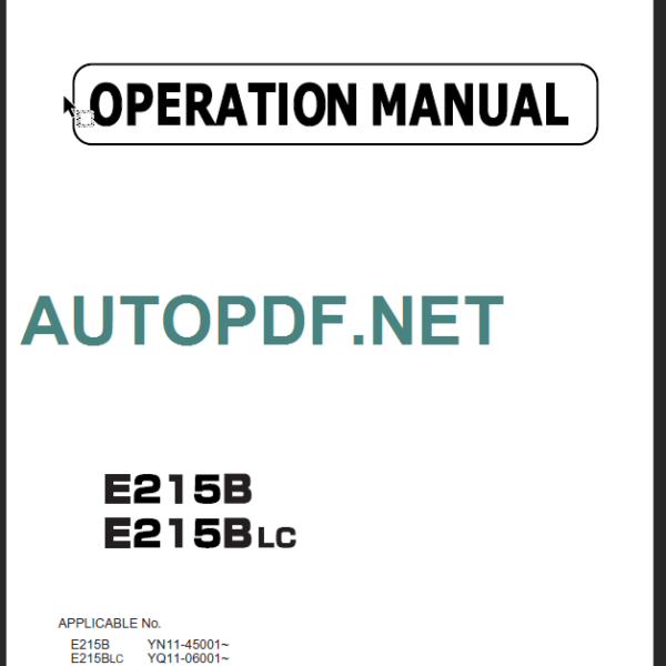 E215B-W315BLC OPERATION MANUAL