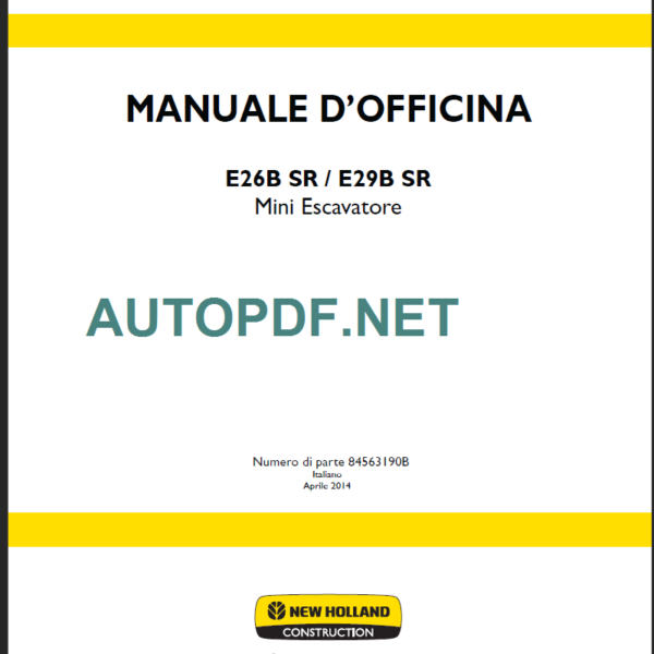 E26B SR-E29B SR MANUALE D’OFFICINA