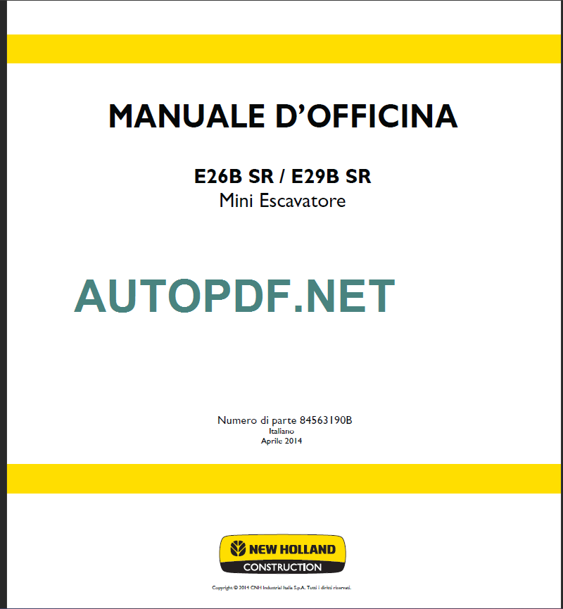 E26B SR-E29B SR MANUALE D’OFFICINA