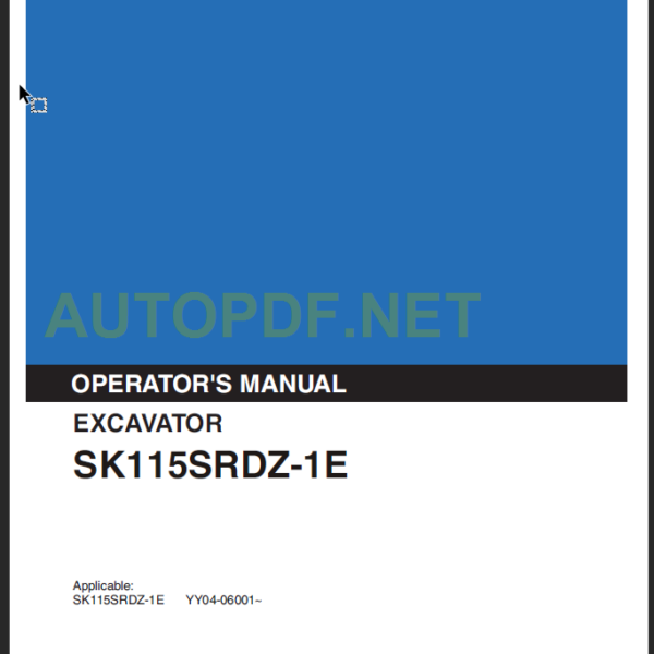 SK115SRDZ-1E OPERATOR'S MANUAL