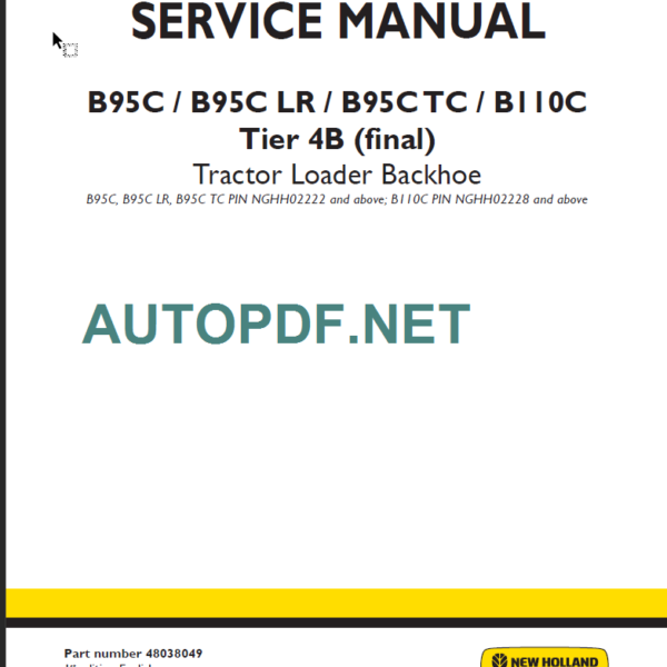 B95C-B95CTC-B95 CLR-B110C TIER4B SERVICE MANUAL