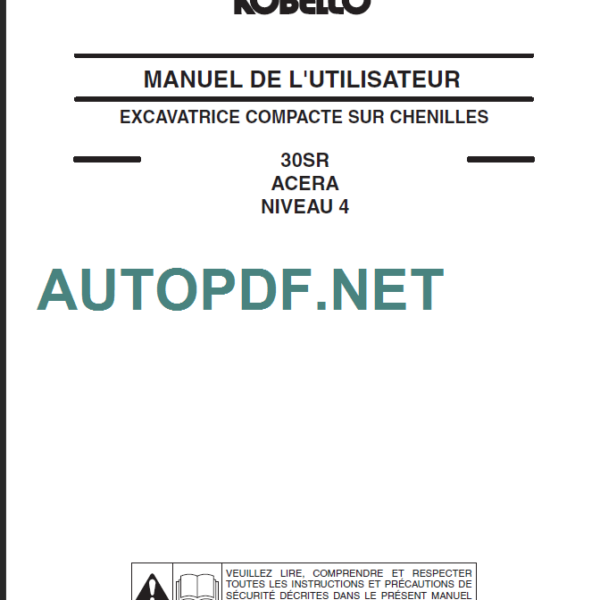 30SR ACERA NIVEAU 4 MANUEL DE L'UTILISATEUR