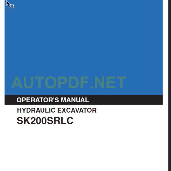 SK200SRLC OPERATOR'S MANUAL