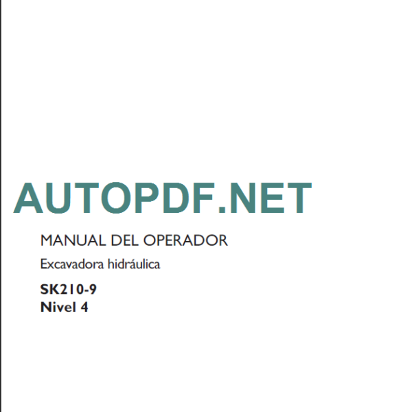 SK210-9 MANUAL DEL OPERADOR