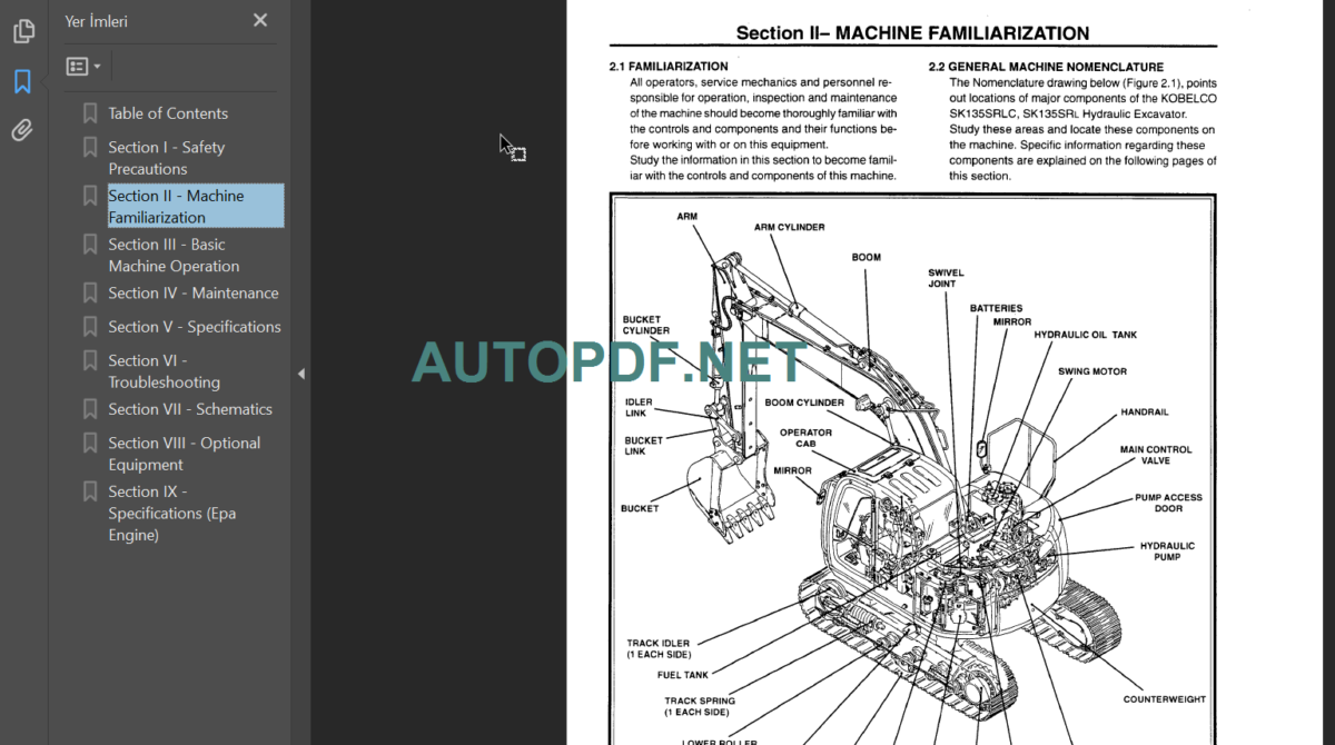 SK135SRLC-SK135SRL OPERATOR'S MANUAL