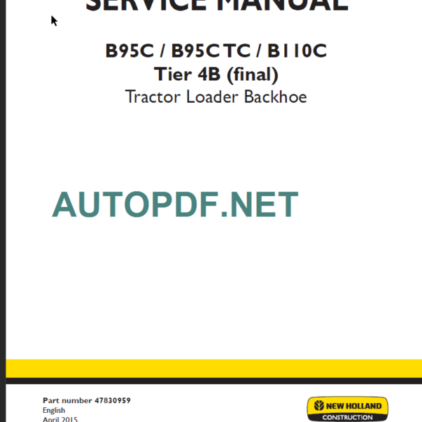 B95C-B95CTC-B95 CLR-B110C TIER4B SERVICE MANUAL 2015