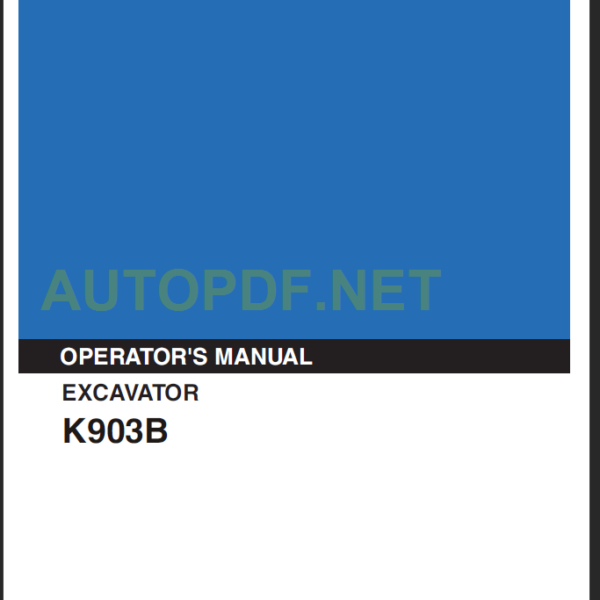 K903B OPERATORS MANUAL