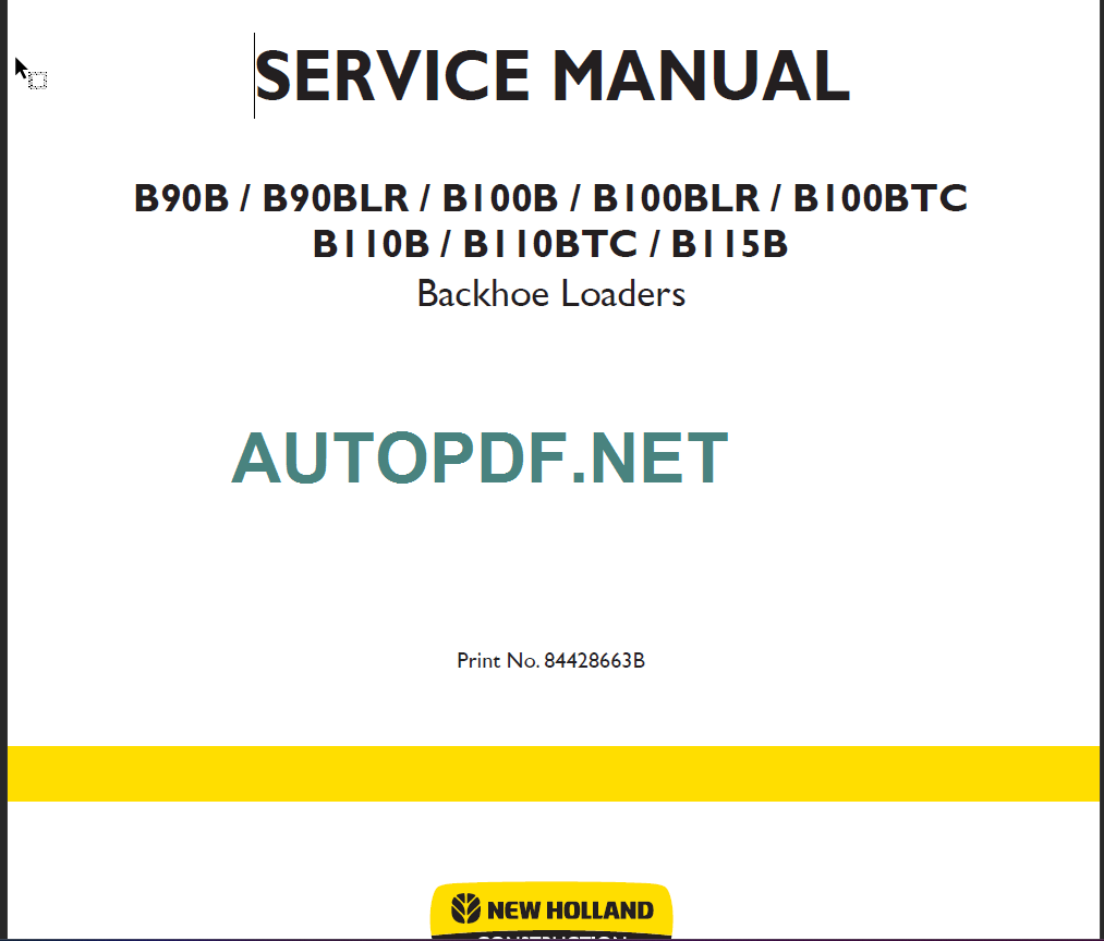 B90B-B90BLR-B100B-B100BLR-B100BTC SERVICE MANUAL