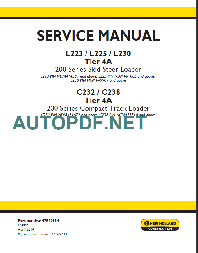 L223-L225-L230 C232-C238 SERVICE MANUAL