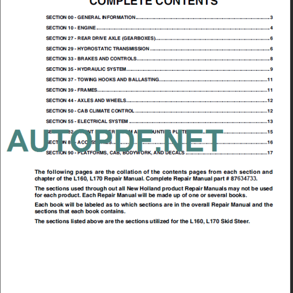 CNH L160-L170 REPAIR MANUAL